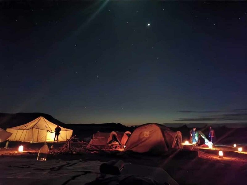 Night in a M'hamid desert camp